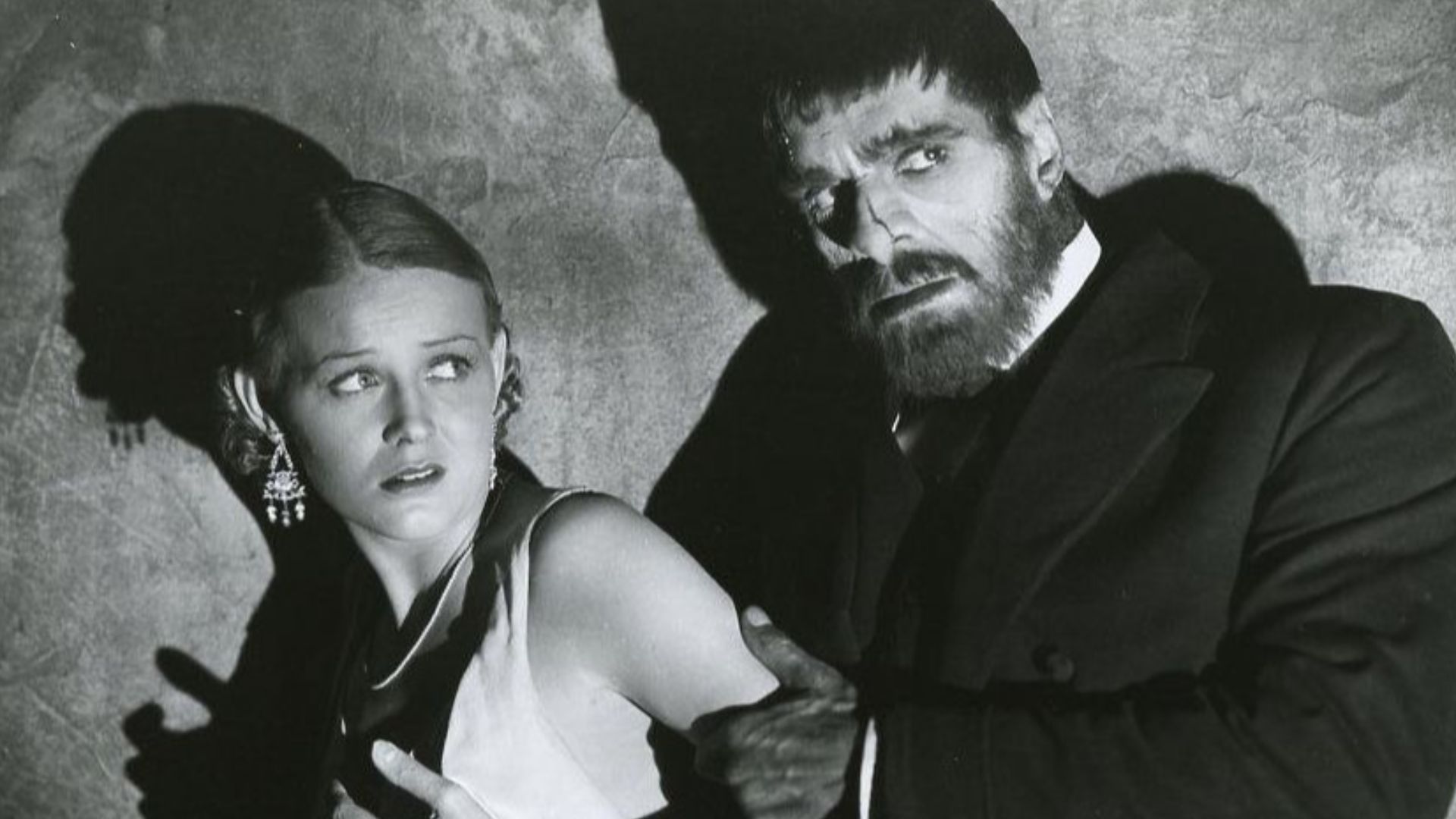 Original photo of Gloria Stuart and Boris Karloff in The Old Dark House (1932).