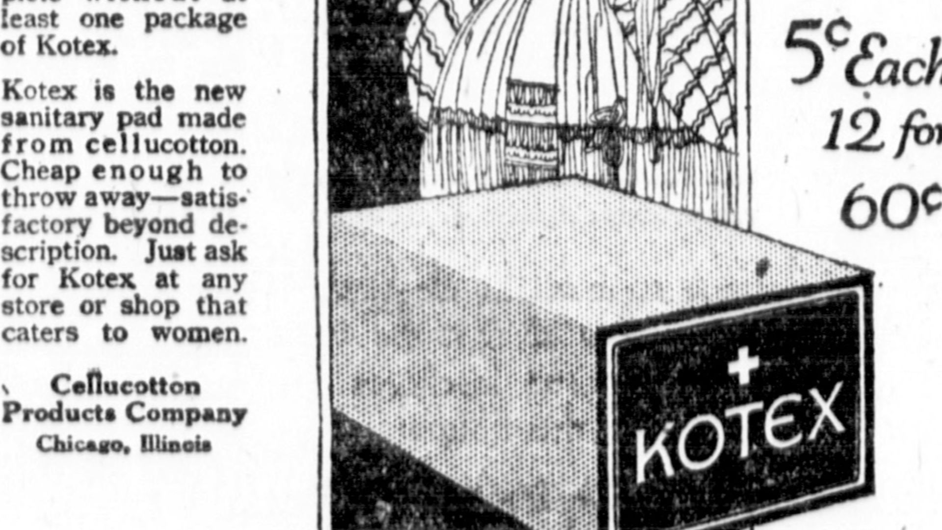 A Kotex newspaper advert.