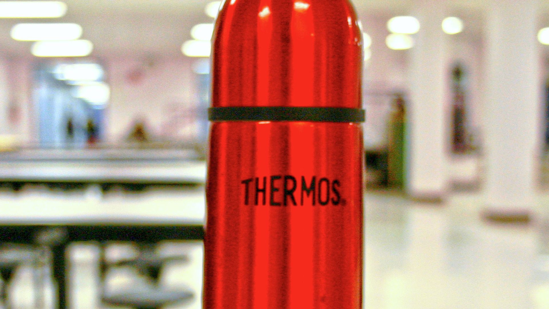 A picture of a Thermos brand Vacuum flask