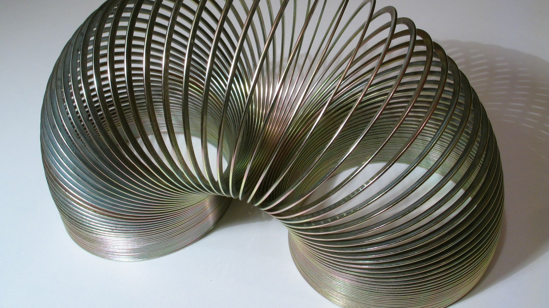 Metal slinky.