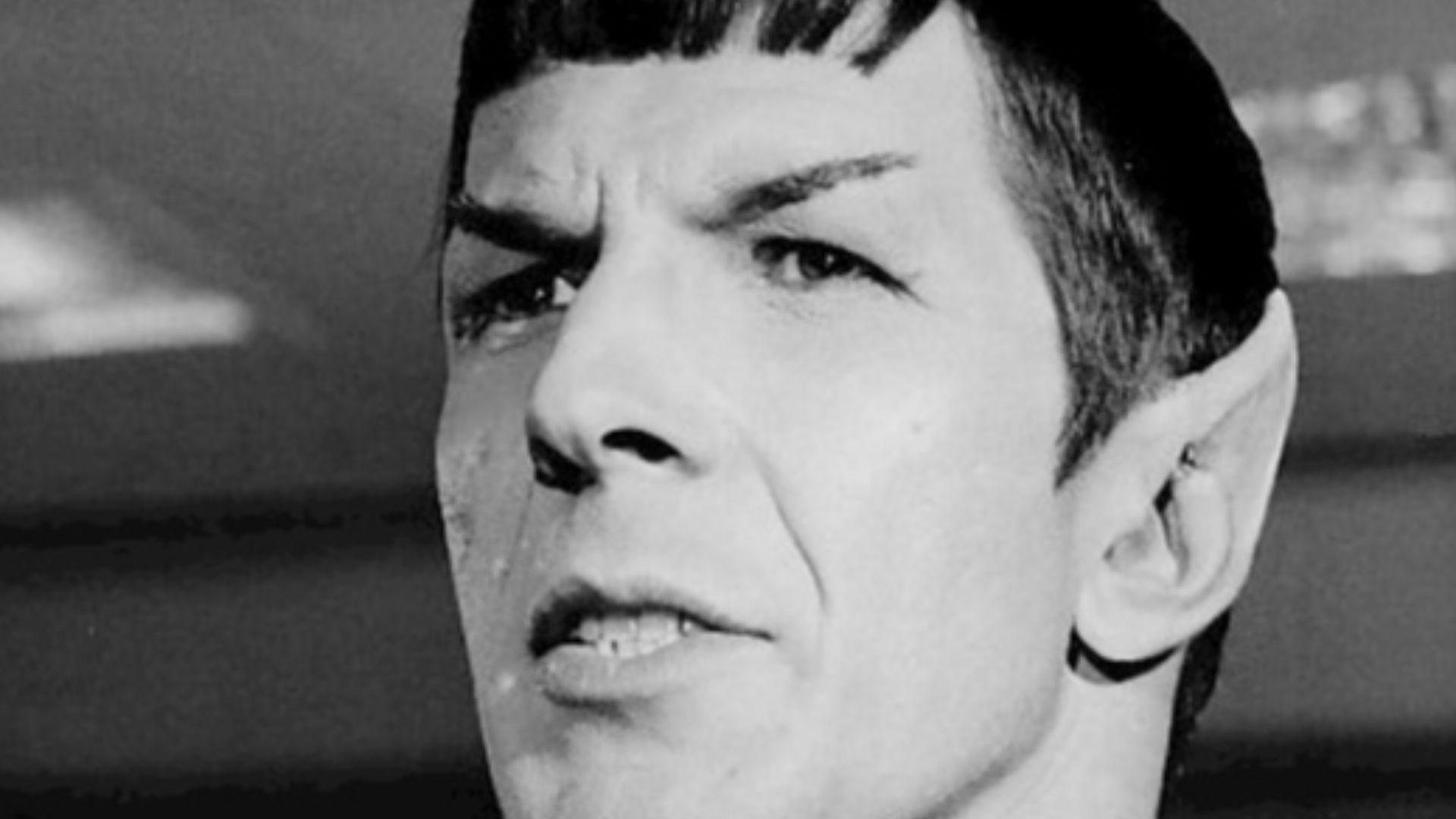Photo of Leonard Nimoy as Mr. Spock from the television series Star Trek.