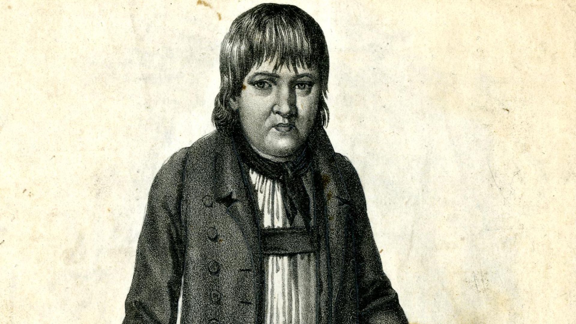 Popular print of man holding hat in one hand and letter in the other; full-length. 1830
Lithograph with additions in pencil