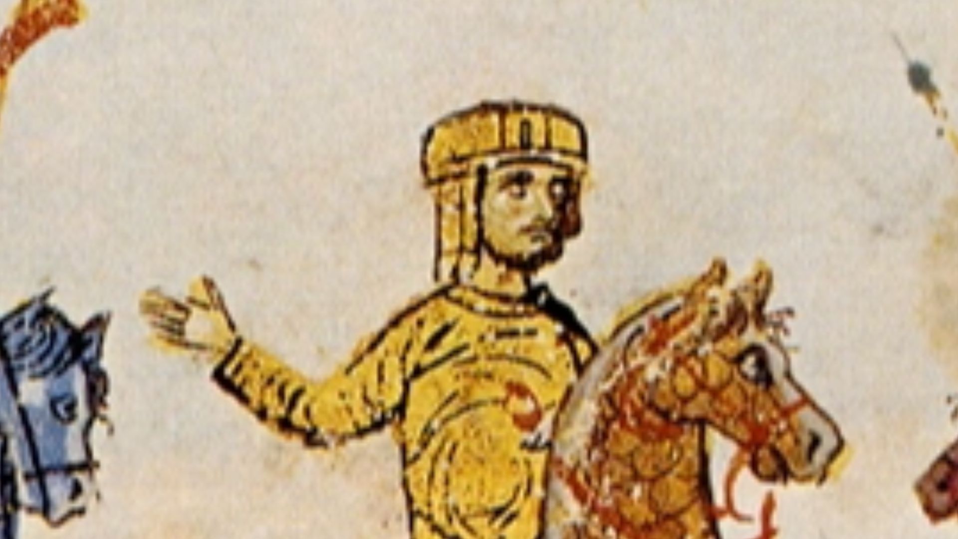 Skyllitzes Matritensis, fol. 31r.
Miniatures:

Thomas the Slav talks with the Saracens (top)
Thomas' troops defeat the imperial army (bottom)
References:

Ioannis Scylitzae Synopsis Historiarum. Editio Princeps. Rec. Ioannes Thurn, p. 31-32, in: Corpus Fo