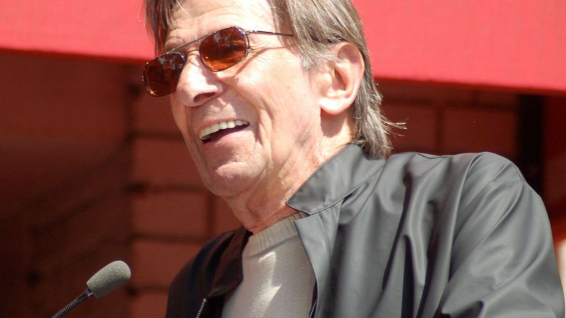Leonard Nimoy at a ceremony for Walter Koenig to receive a star on the Hollywood Walk of Fame.