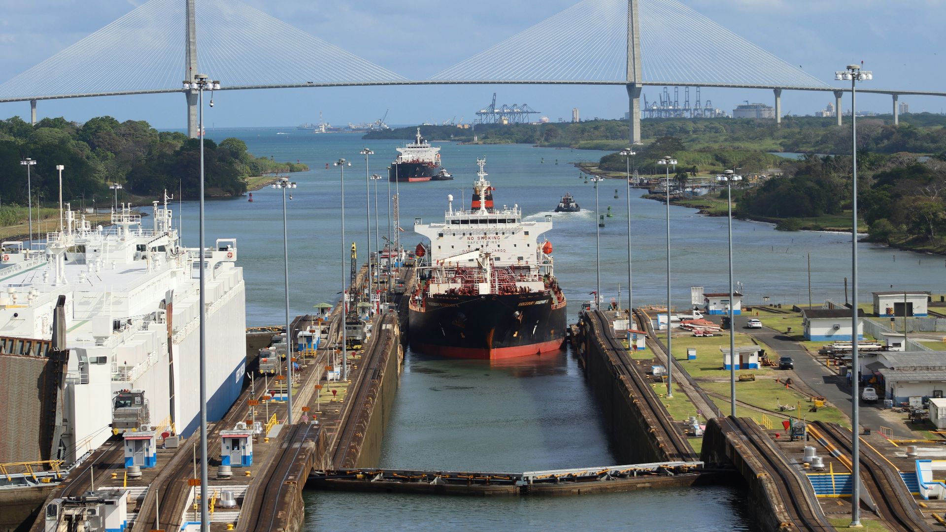 a large ship docked