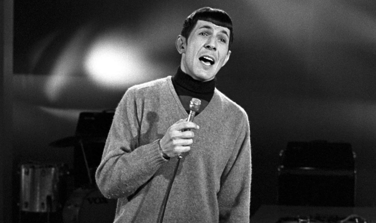 LOS ANGELES - JANUARY 2: Actor turned singer Leonard Nimoy performs on January 2, 1968 in Los Angeles, California.