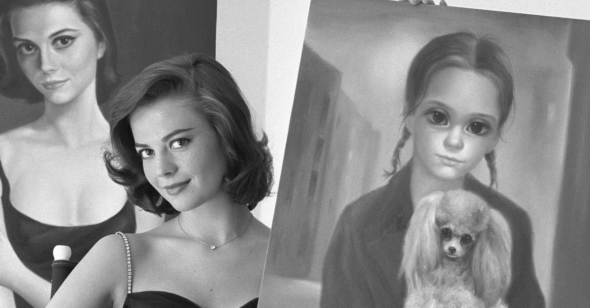 Natalie Wood with painting by Margaret Keane