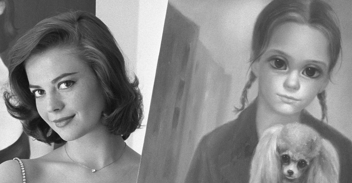 Natalie Wood with painting by Margaret Keane
