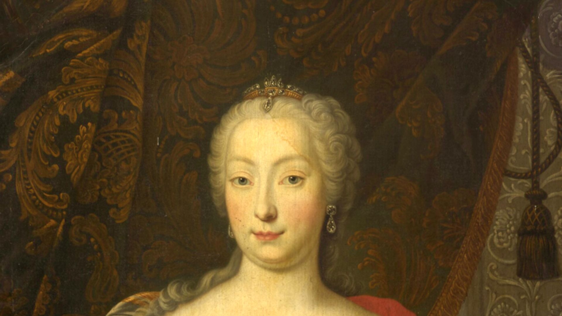 Portrait of Maria Theresa of Austria (1717-1780) in Hungarian coronation robes, formerly identified as her mother Elisabeth Christine of Brunswick-Wolfenbüttel (1691-1750).