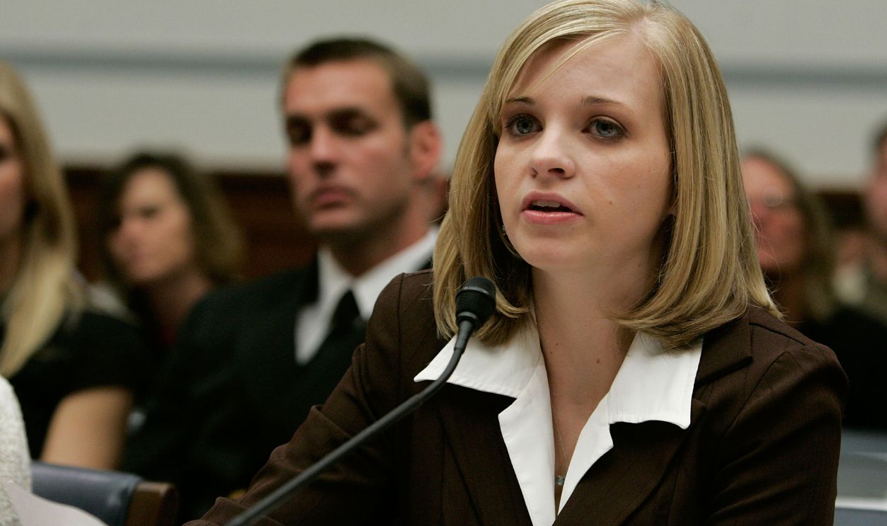 WASHINGTON - APRIL 24: Former Army Private Jessica Lynch testifies during a hearing before the House Committee on Oversight and Government Reform on Capitol Hill, April 24, 2007 in Washington, DC. Lynch was rescued after being wounded and captured in March of 2003 and is accusing the military of releasing misleading statements about her capture and rescue to make her in to a hero. The hearing is focused on misleading information from the battlefield.