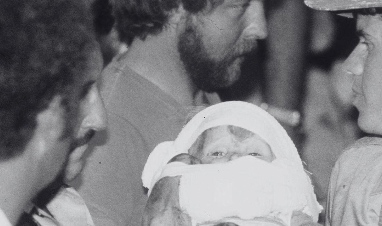 F 365740 22: On October 14 1987, 18 month old Jessica McClure fell into an eight inch diameter well pipe in the backyard of her aunt in Midland, Texas. She remained there for 58 hours before being rescued at about 8:30 pm on October 16, 1987. Robert O''Donnell holds Jessica after bringing her up.