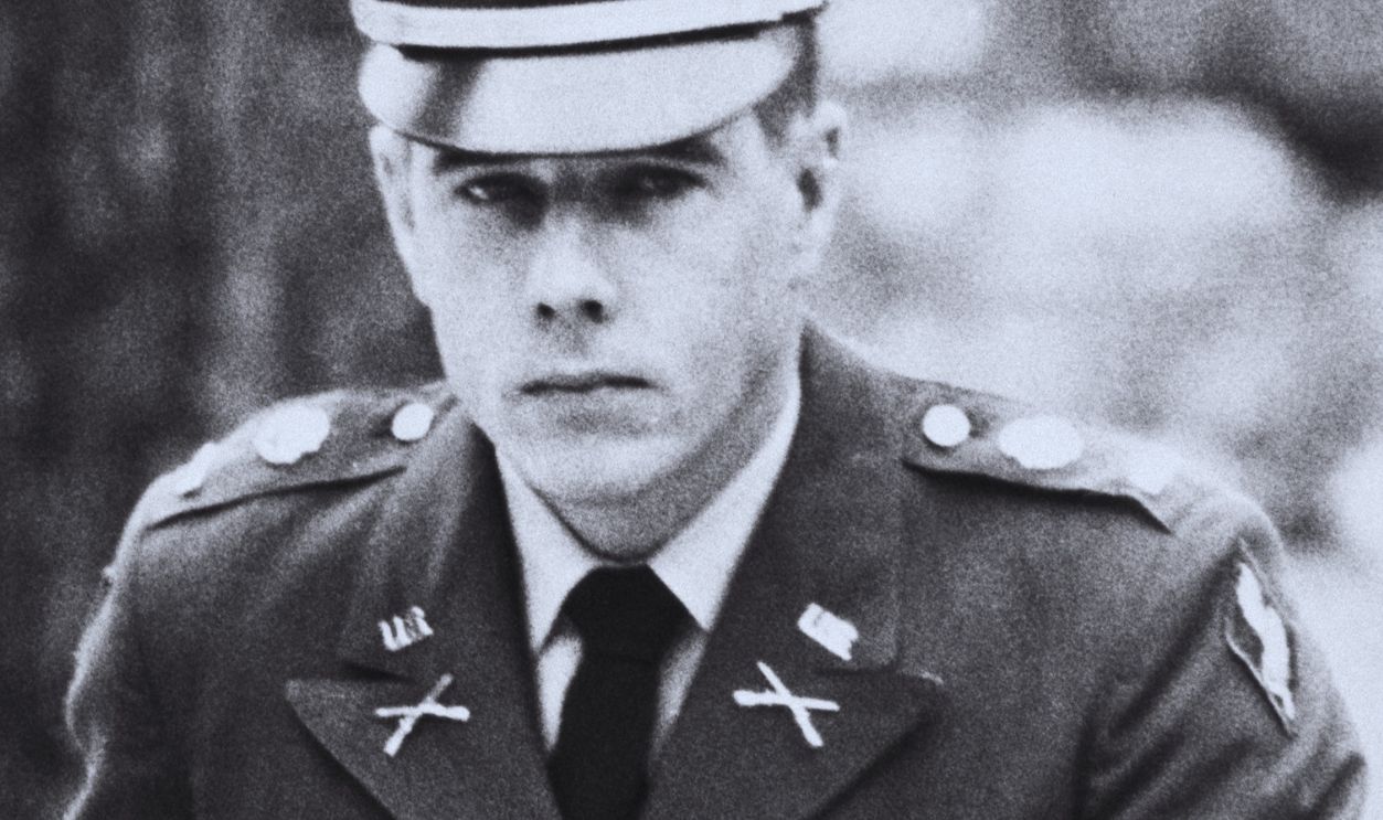 (Original Caption) 11/23/70- COLUMBUS, GA: Lt. Hugh C. Thompson, Jr., testified 11/23 at court martial of Lt. William L. Calley at Ft. Benning, Ga., that he {Thompson} recieved no hostile fire, saw only one possible Viet Cong, and was vague on the exact wording of citations for himself and his two crew members. ALX
