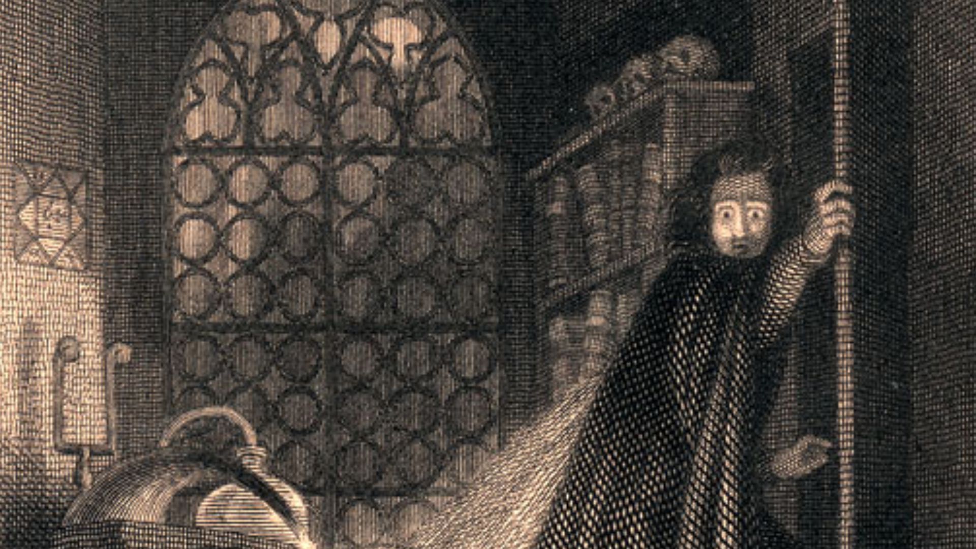 Frontispiece to Mary Shelley, Frankenstein published by Colburn and Bentley, London 1831
Steel engraving in book 93 x 71 mm