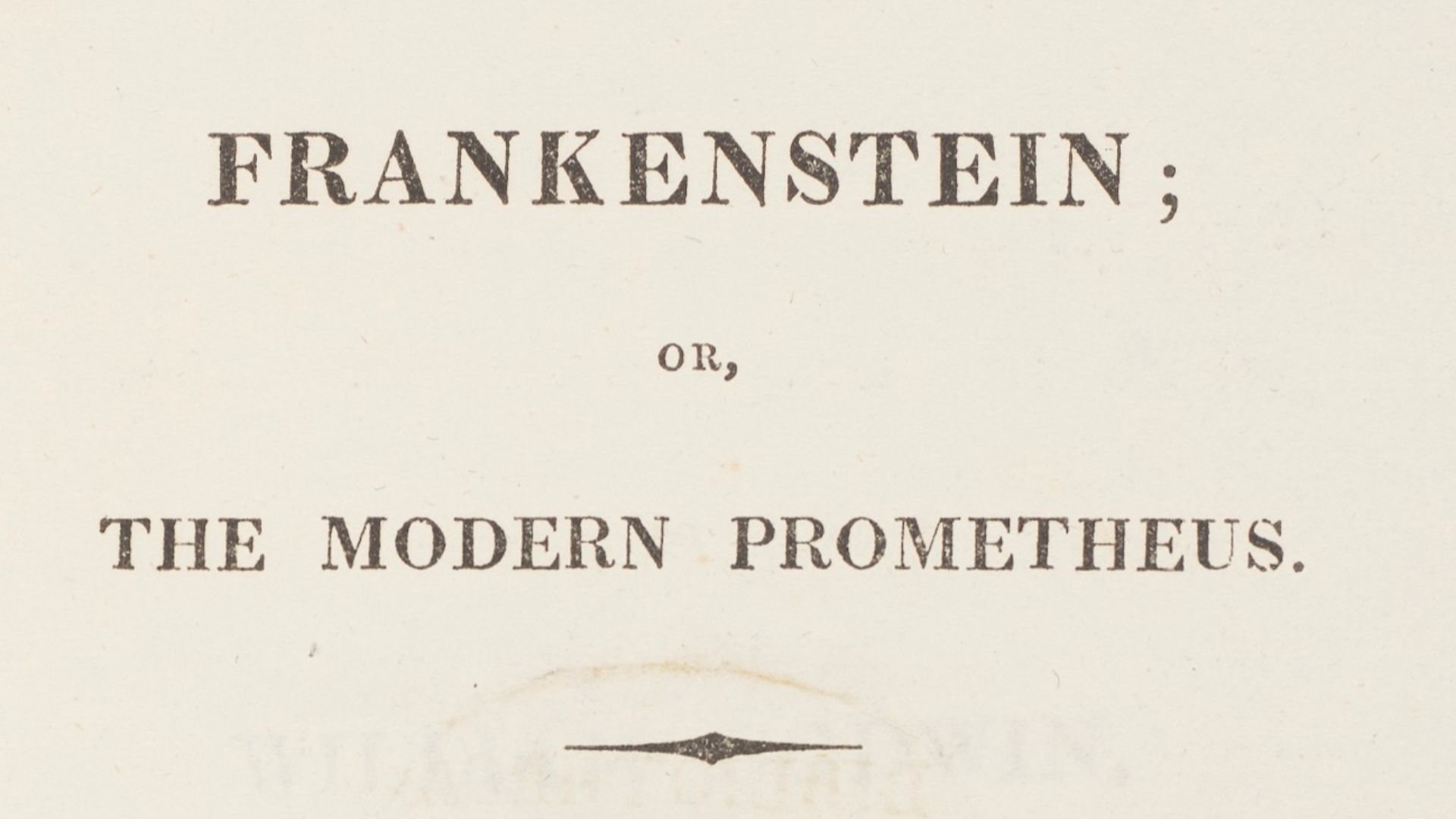 Christie's auction scan of title page of Mary Shelley's Frankenstein, first edition 1818
