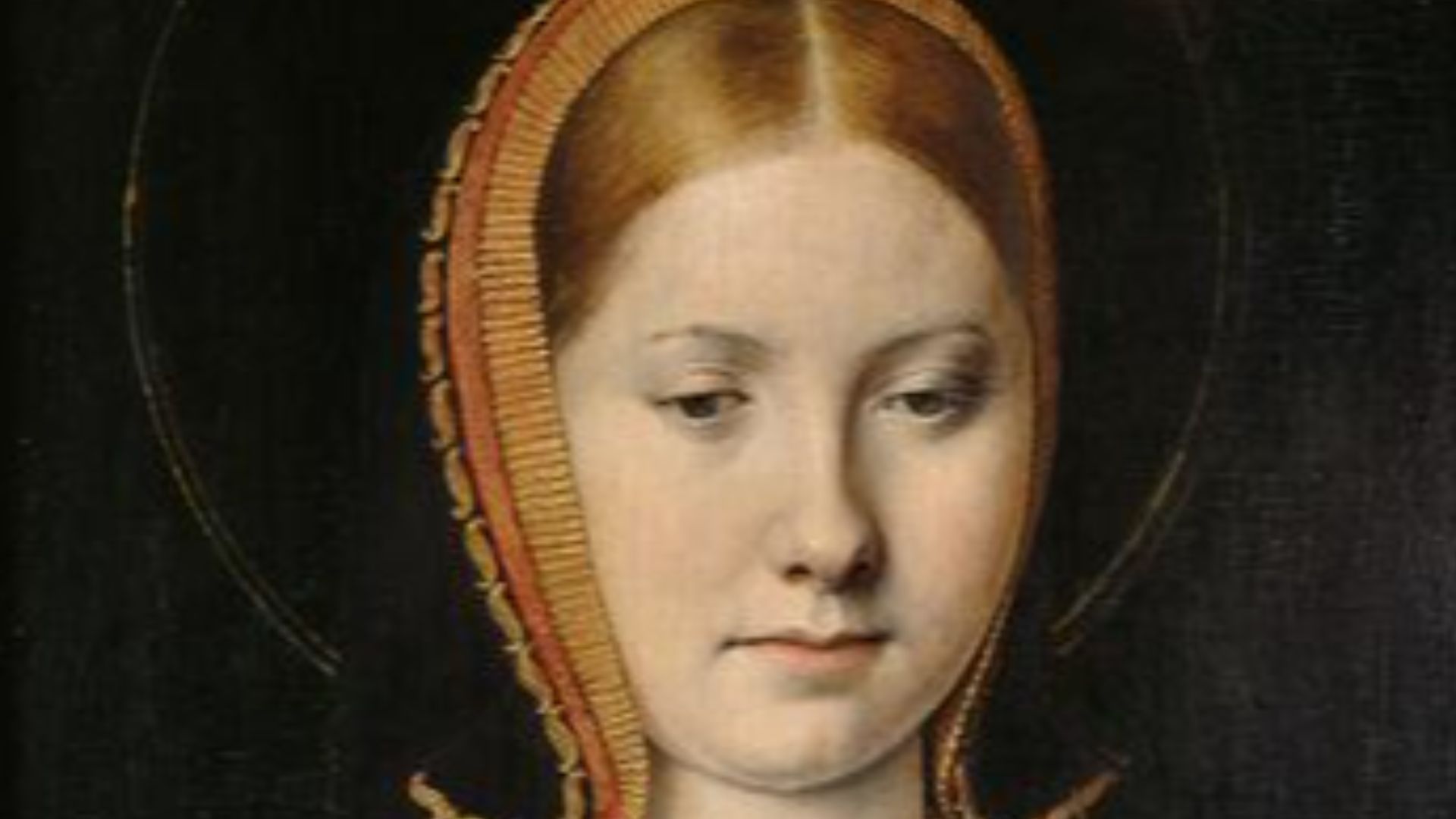 This portrait of an unknown noblewoman from the early 16th century was identified as a young Catherine of Aragon, c. 1500-1505, by Max Jakob Friedländer in 1915, based on comparisons with other paintings by Sittow.  (Max J. Friedländer, “Gemäldegalerie. E