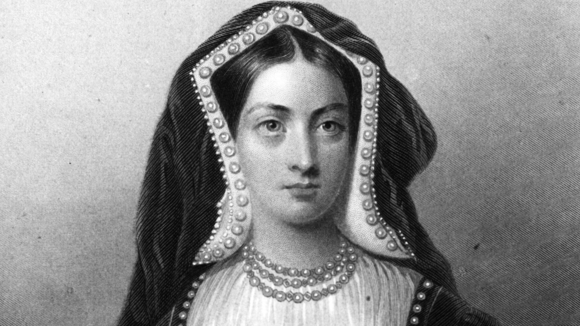 Engraving of Queen Catherine of Aragon From Biographical sketches of the Queens of England .