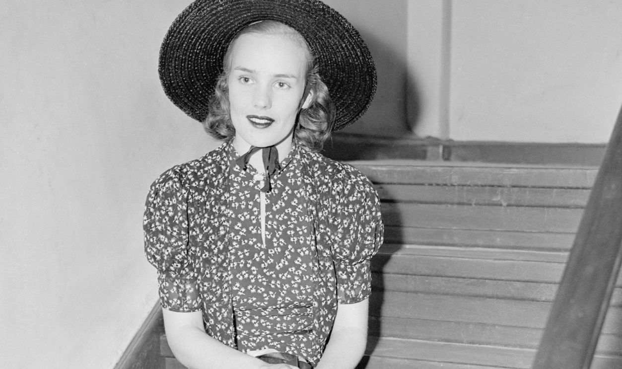 Frances Farmer Seated on Stairwell