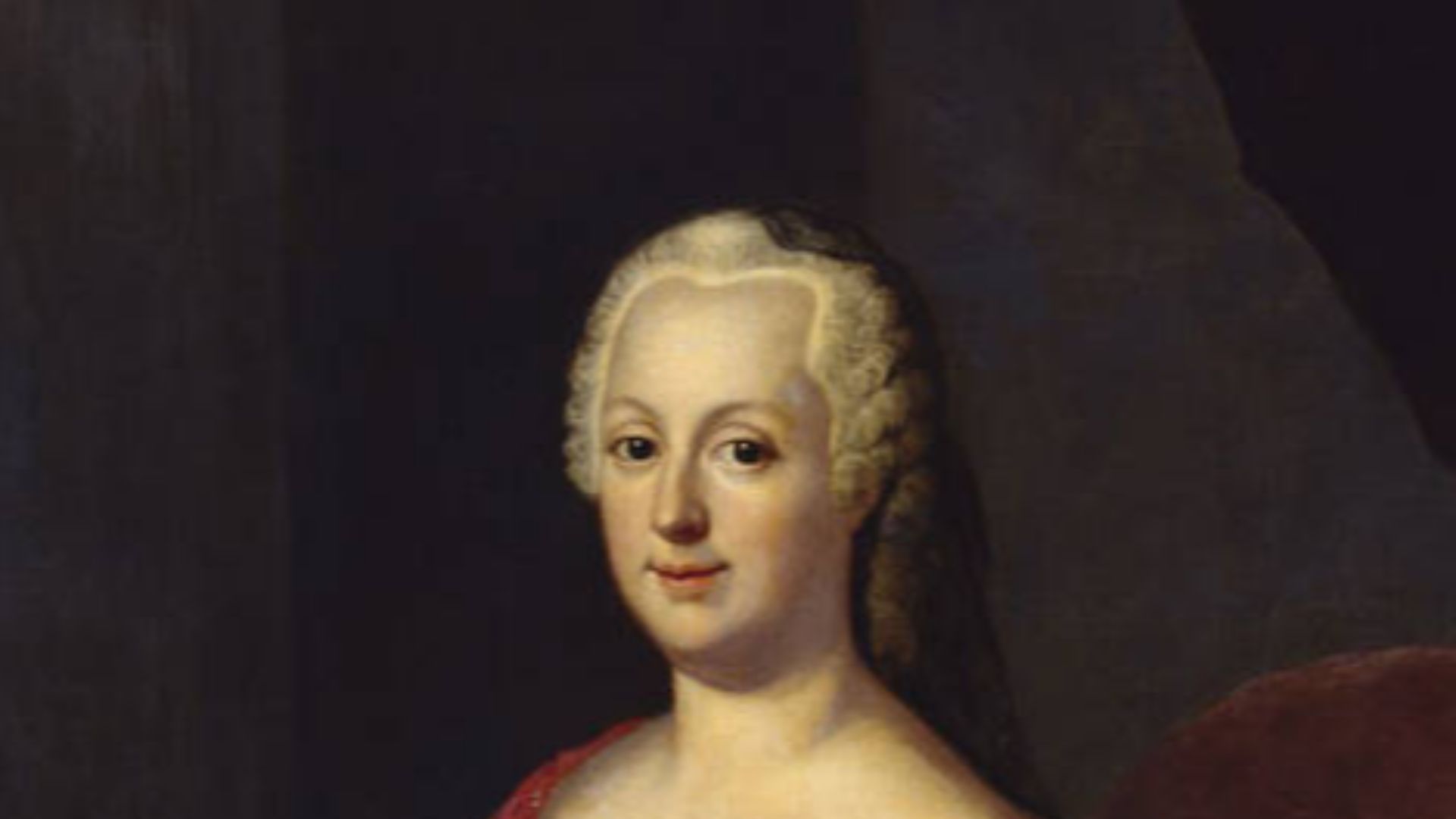 Johanna Elisabeth von Holstein-Gottorf heiratete im Alter von 15 Jahren Christian August von Anhalt-Zerbst-Dornburg (1690-1747). Lisiewsky stellt Johanna Elisabeth als Wittwe dar, auch wenn der Trauerschleier über der weißen Perücke kaum zu erkennen ist