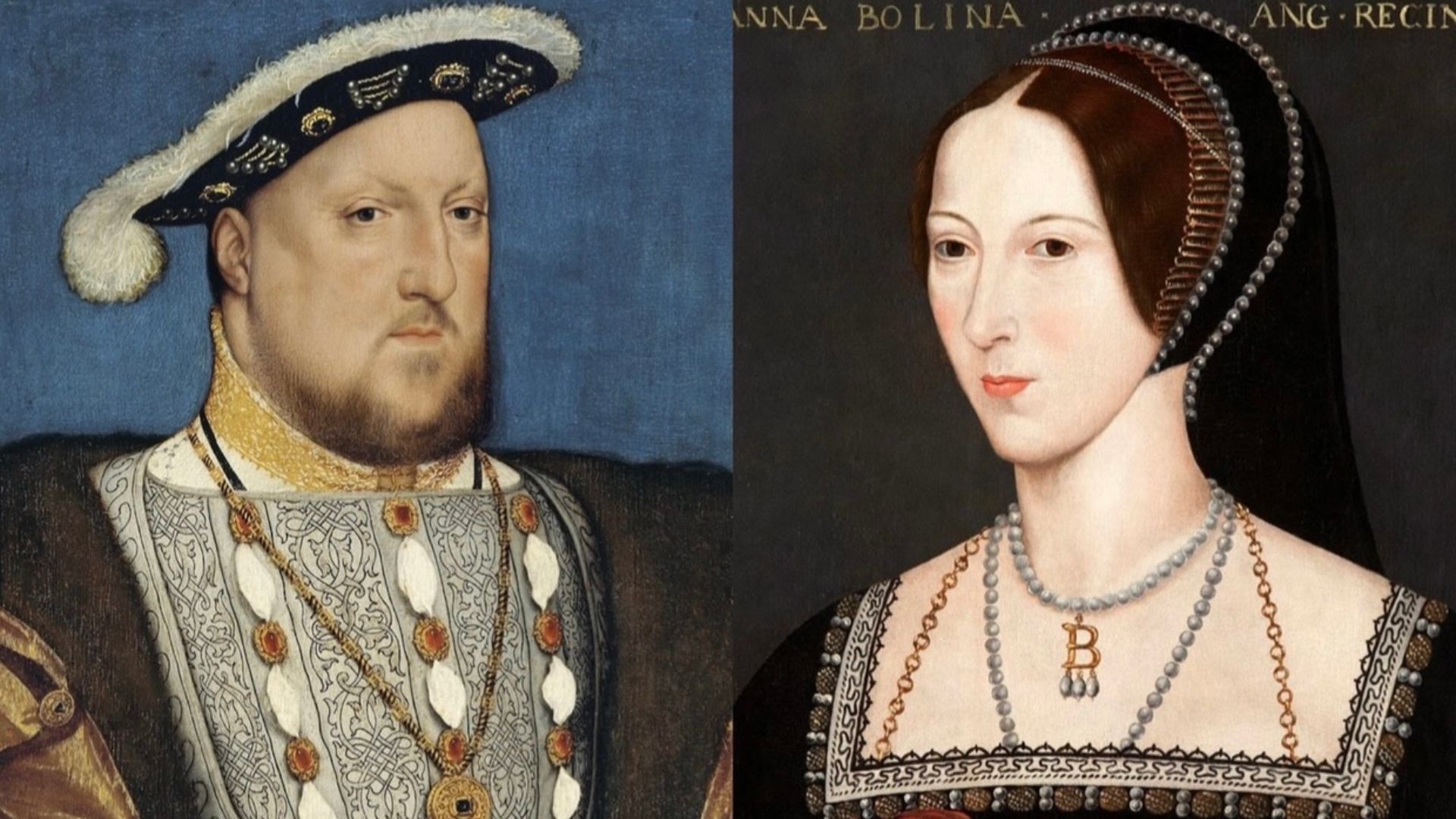 Double portrait photo made using File:Hans Holbein, the Younger, Around 1497-1543 - Portrait of Henry VIII of England - Google Art Project.jpg and File:AnneBoleynHever.jpg.