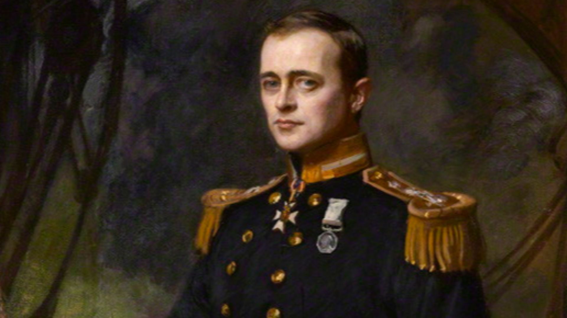 Robert Falcon Scott
by Daniel Albert Wehrschmidt (Veresmith)
oil on canvas, 1905
59 1/2 in. x 39 1/2 in. (1511 mm x 1003 mm)
Accepted in lieu of tax by H.M. Government and allocated to the Gallery, 2012

NPG 2079