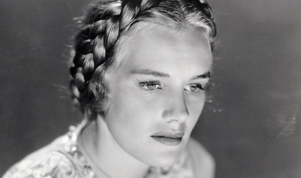 Close-Up Of Frances Farmer with Braids