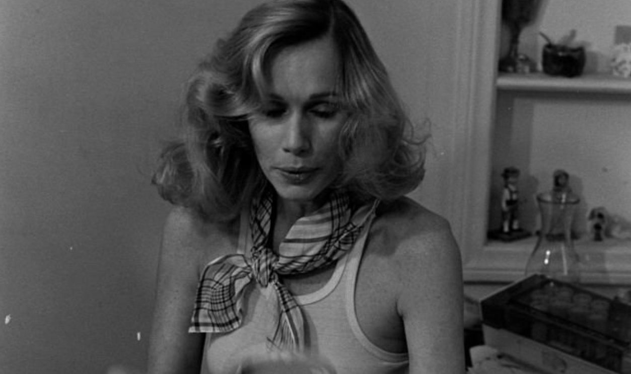 Sally Kellerman prepares for filming during production of 
