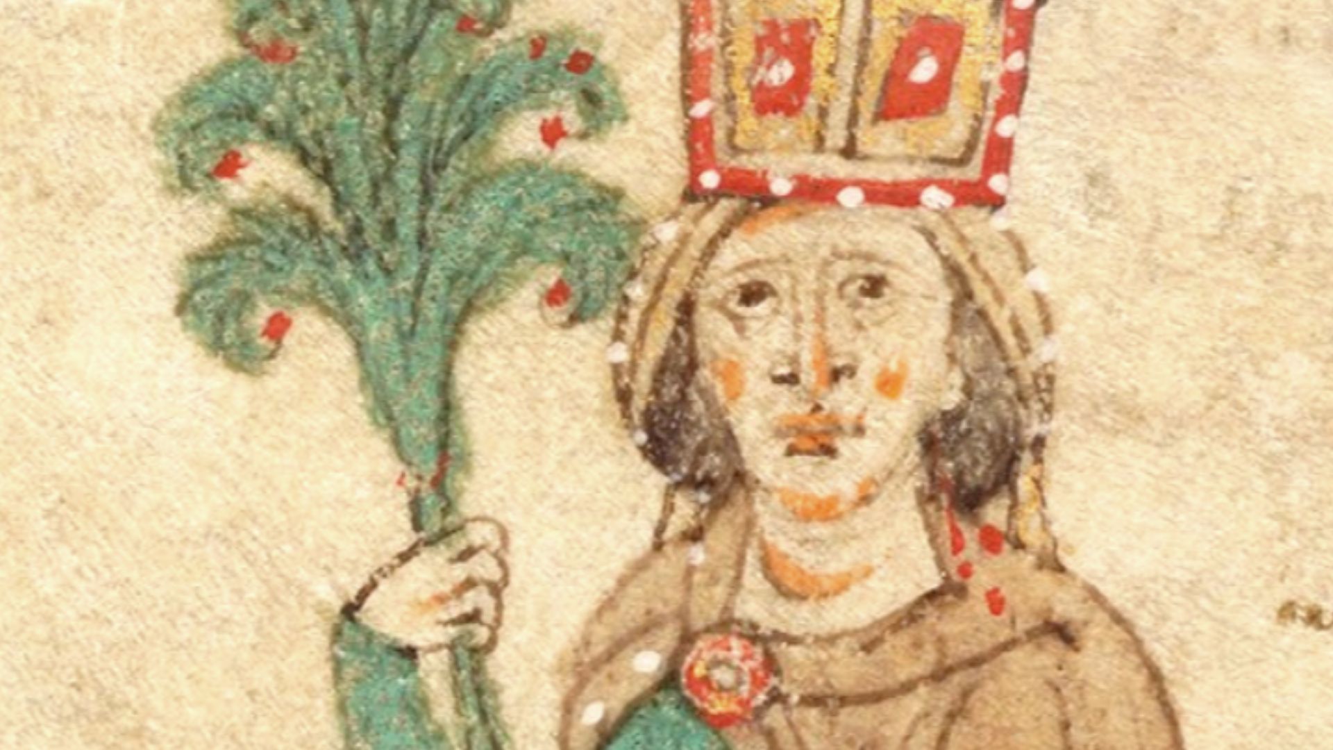Image of Constance I of Sicily returning to Germany after being released from imprisonment in Palermo, from the 12th-century