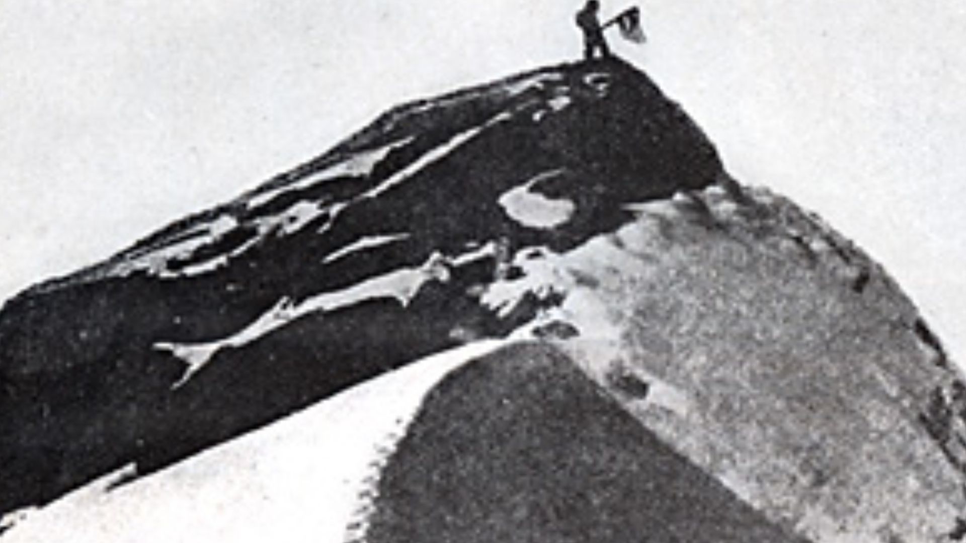Frederick A. Cook's picture of Ed Barrill atop a peak claimed to be Denali but actually almost 20 miles away.