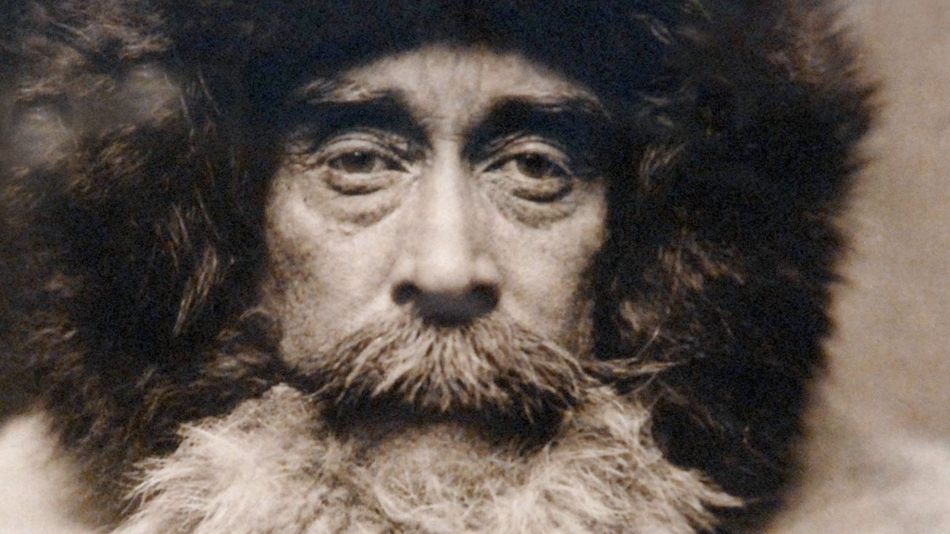 Photogravure portrait of Robert Peary in furs, Peary-MacMillan Arctic Museum, Bowdoin College