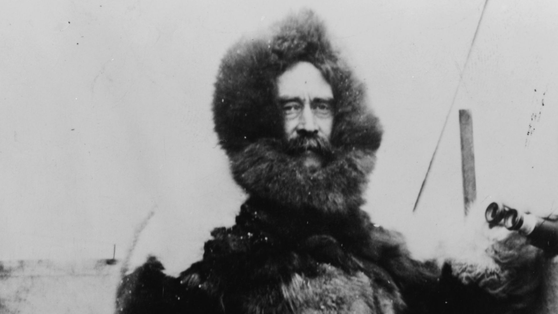 Title: Robert Peary, full-length portrait, standing, facing front, in fur garments
Abstract/medium: 1 photographic print.