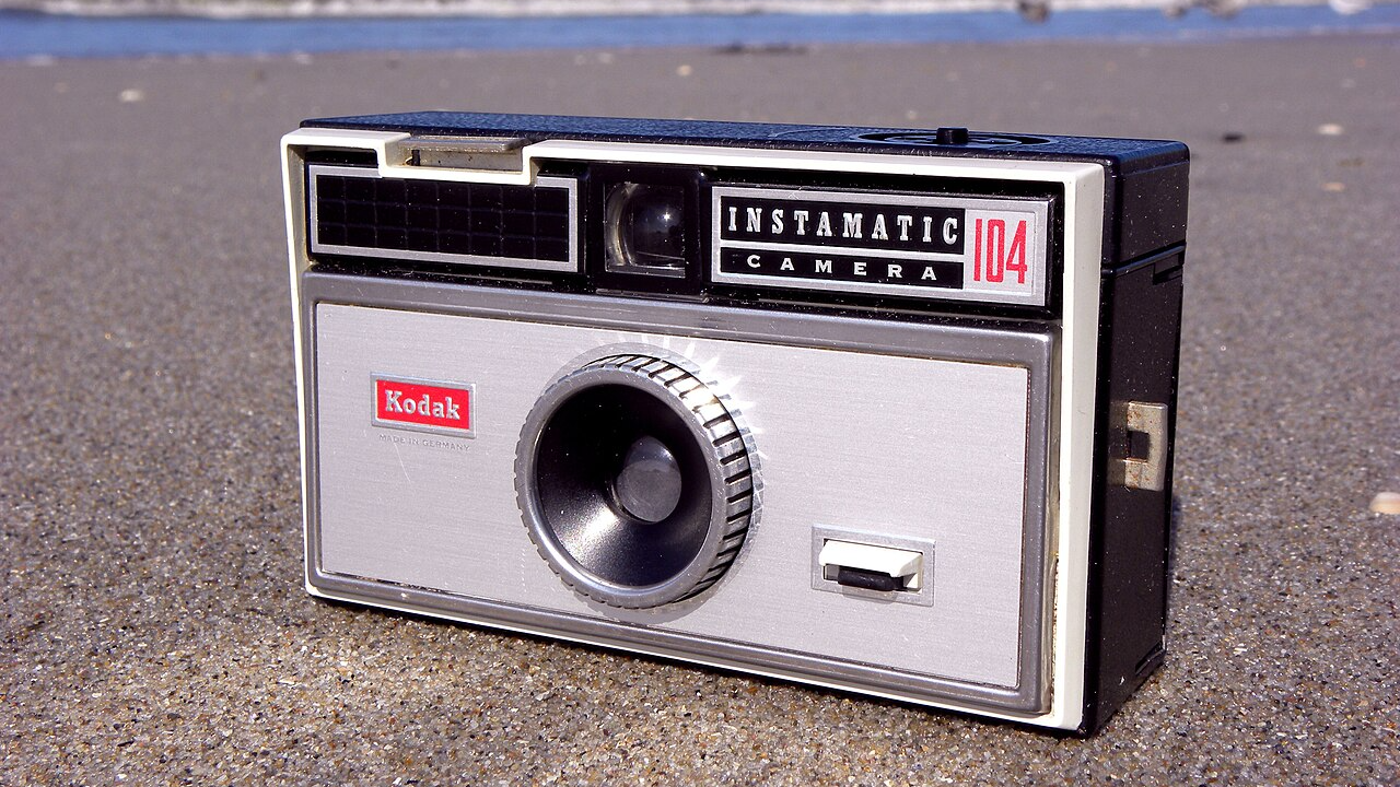 Kodak Instamatic 104 on a beach