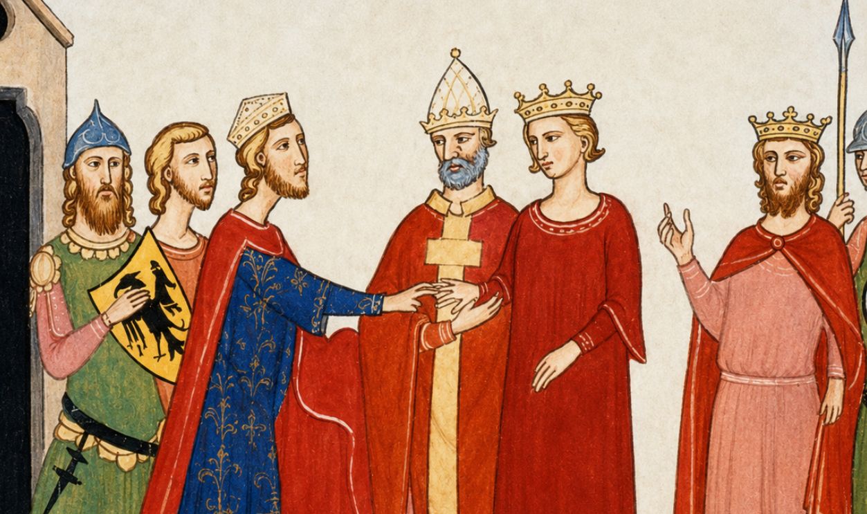 The wedding of Frederick II with Isabella of Brienne