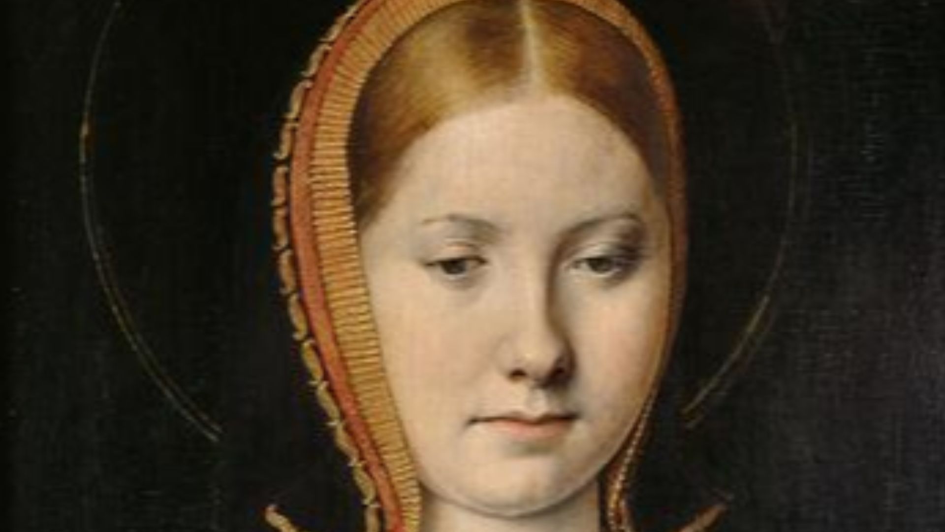 This portrait of an unknown noblewoman from the early 16th century was identified as a young Catherine of Aragon, c. 1500-1505, by Max Jakob Friedländer in 1915, based on comparisons with other paintings by Sittow.  (Max J. Friedländer, “Gemäldegalerie. E