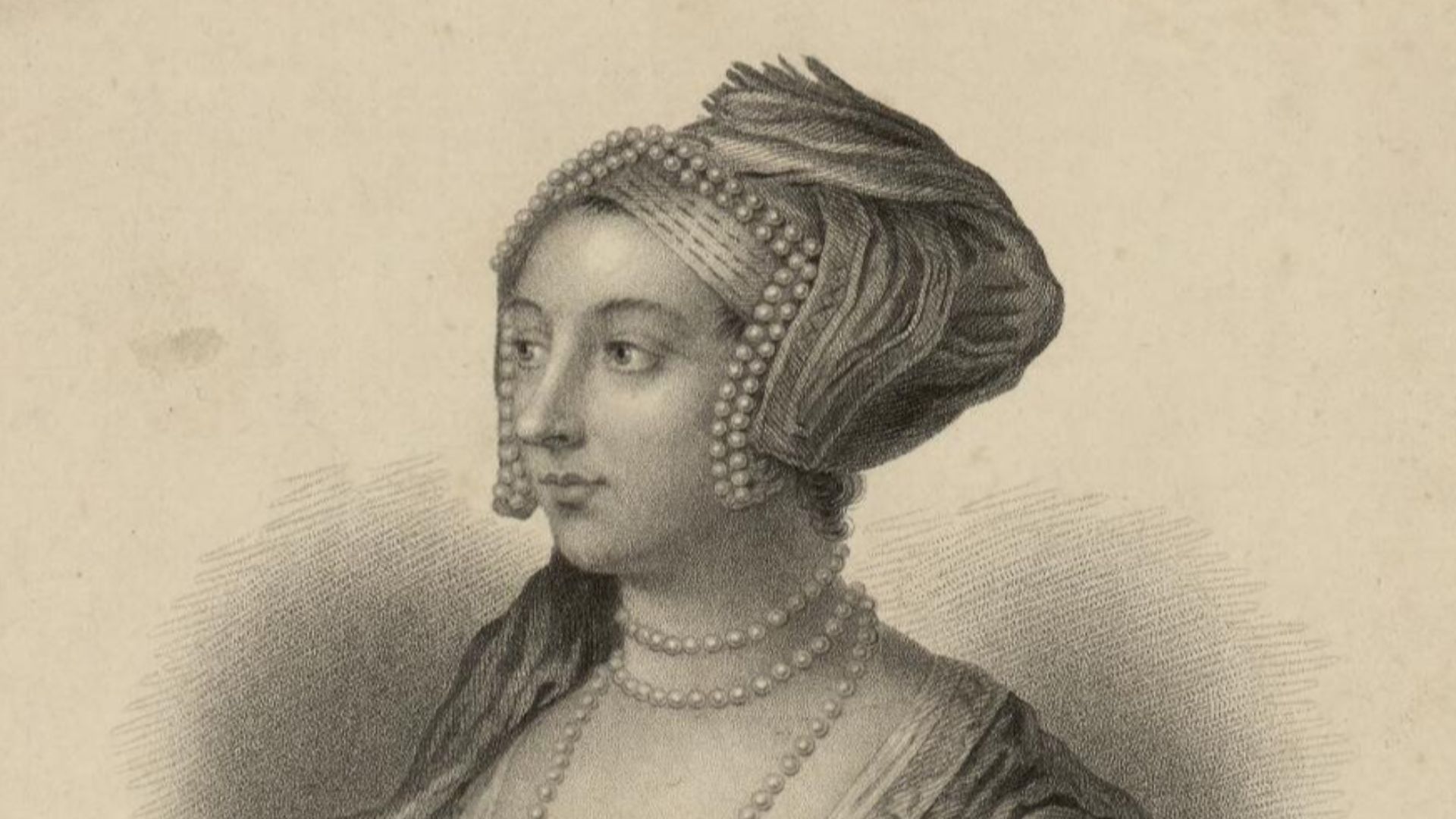 A portrait from the Welsh Portrait Collection at the National Library of Wales. Depicted person:  Ana Bolena – second wife of Henry VIII of England (died 1536)