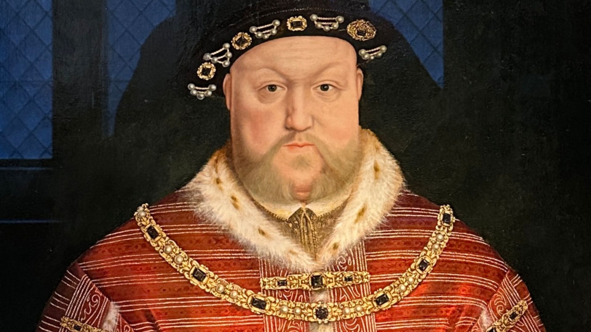 Portrait of Henry VIII, on display in the Wolsey Closet, Hampton Court Palace