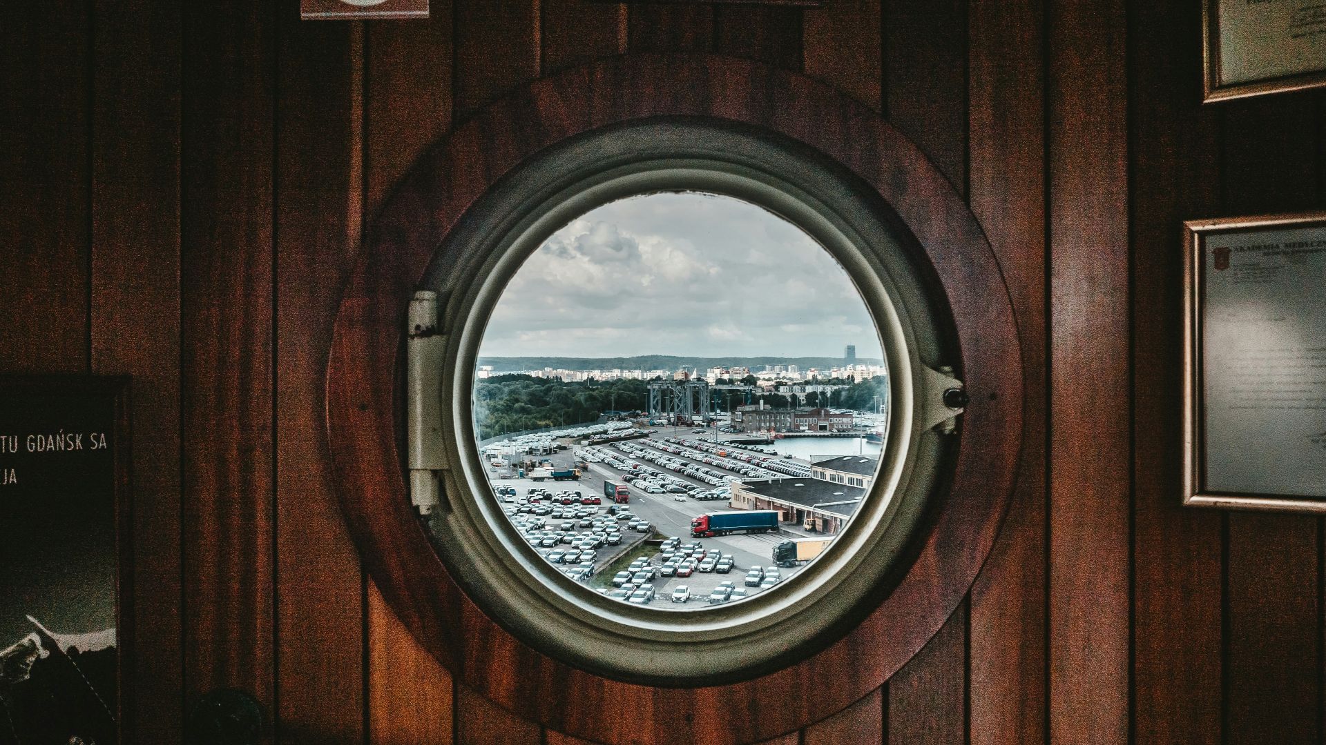 round brown wooden window