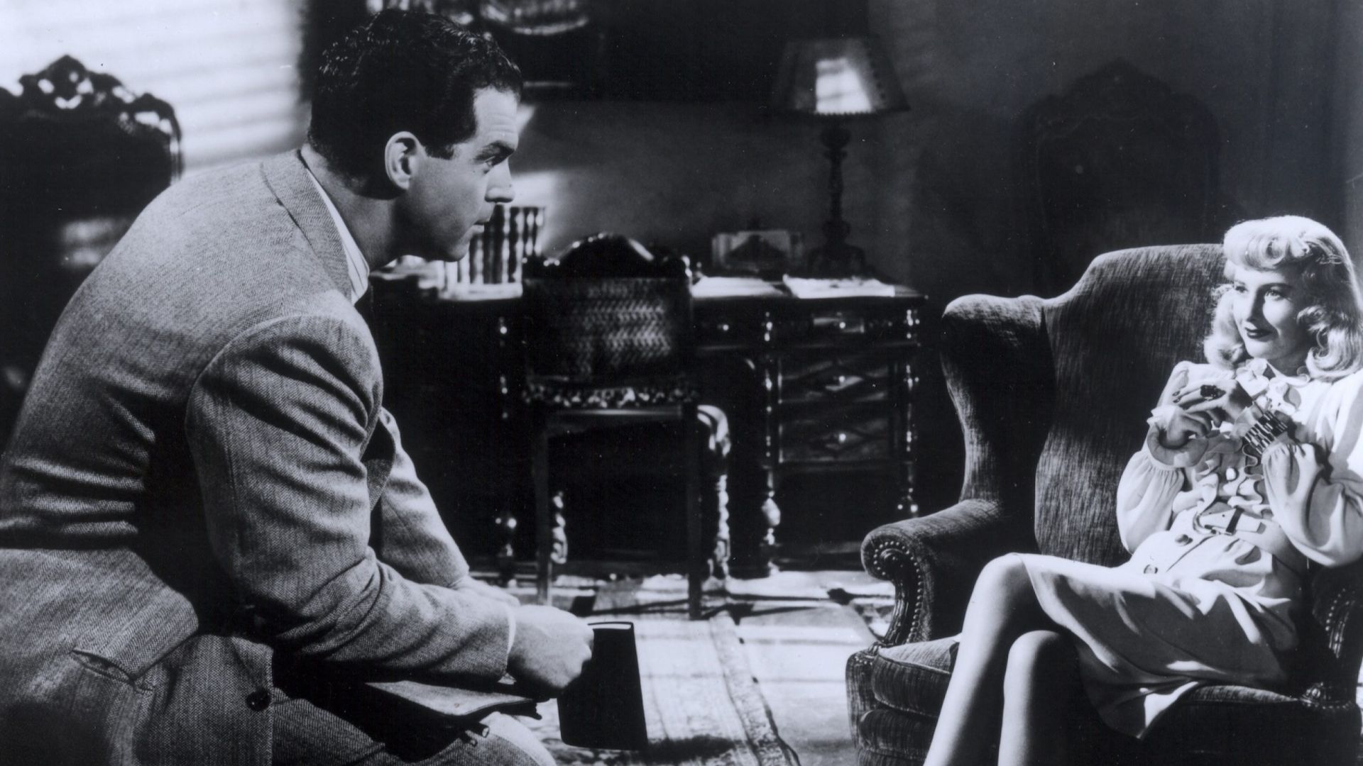 Promotional still from the 1944 film Double Indemnity