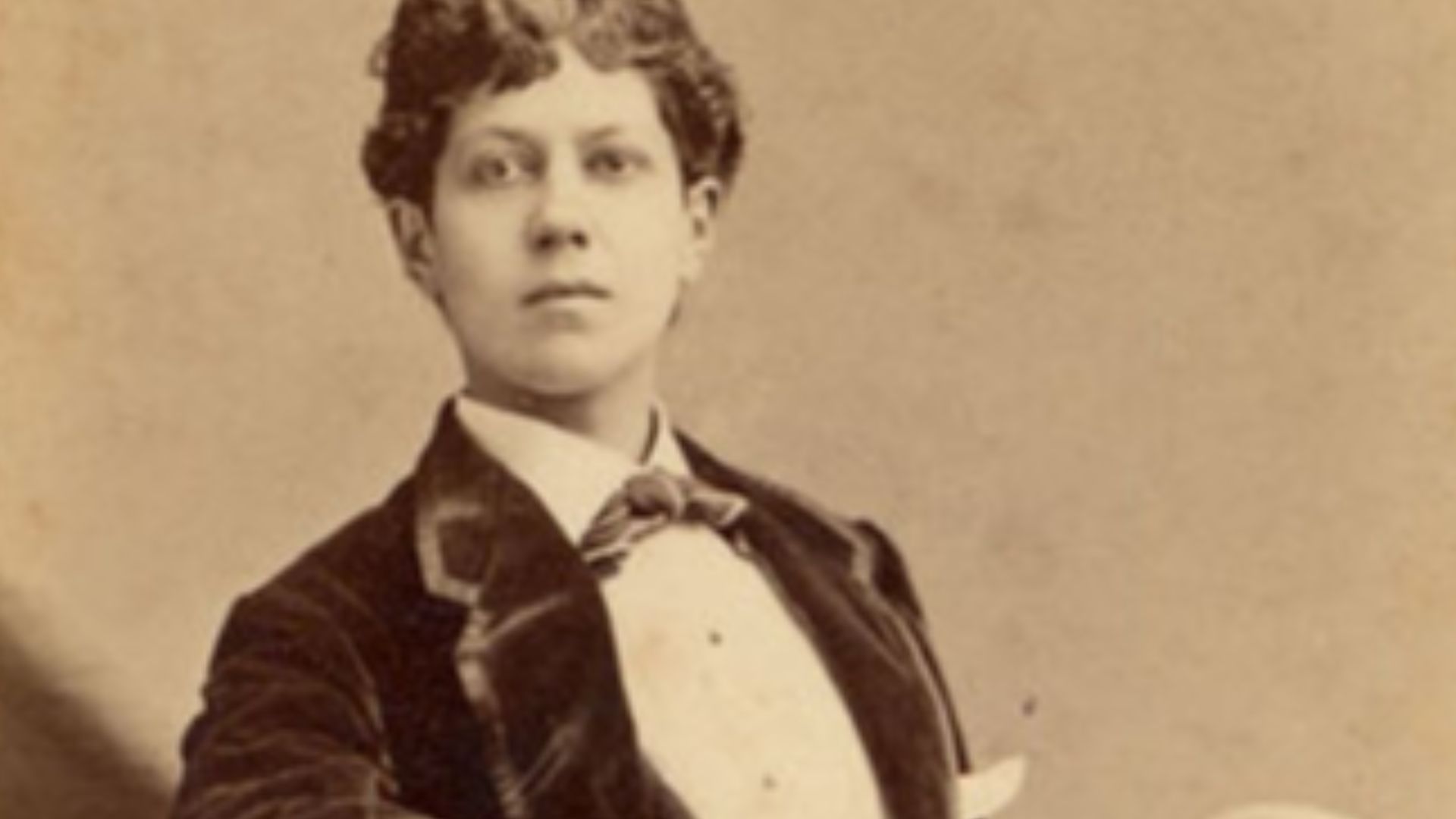 Carte-de-Visite by the studio of the noted American popular portraitist Napoleon Sarony at 680 Broadway in New York, depicting the male impersonator Ella Wesner in one of her identities as a