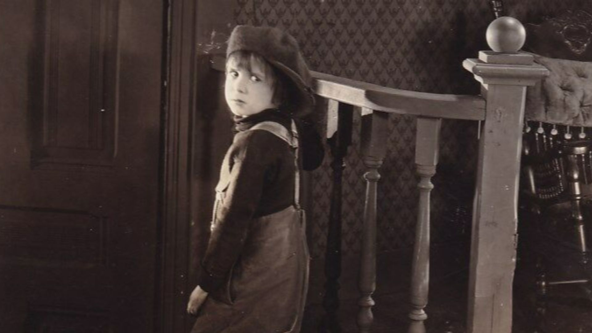 1922 publicity still of Jackie Coogan in Trouble.