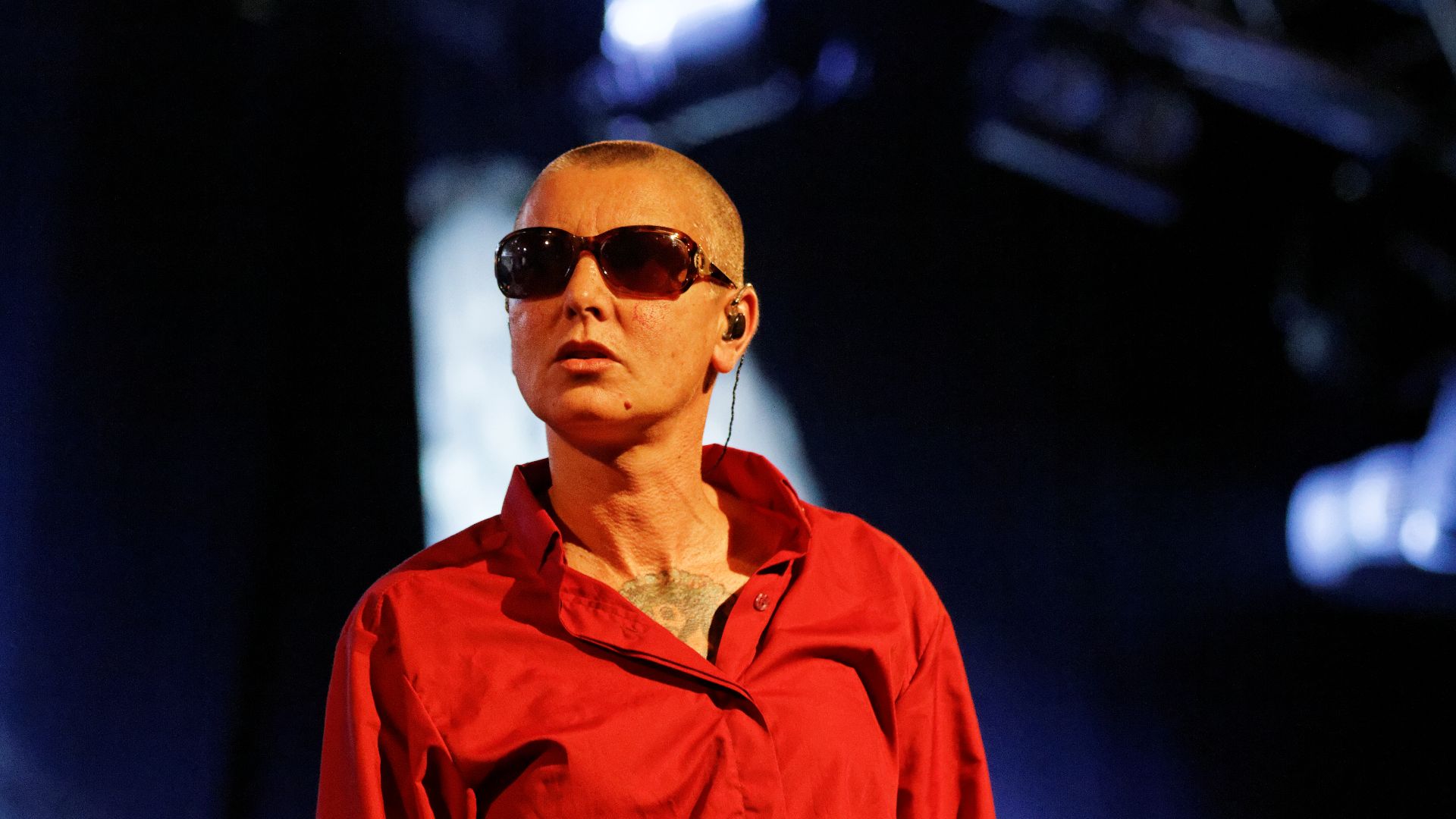 Sinéad O’Connor en concert sur la scène Gradlon lors du festival de Cornouaille 2014.