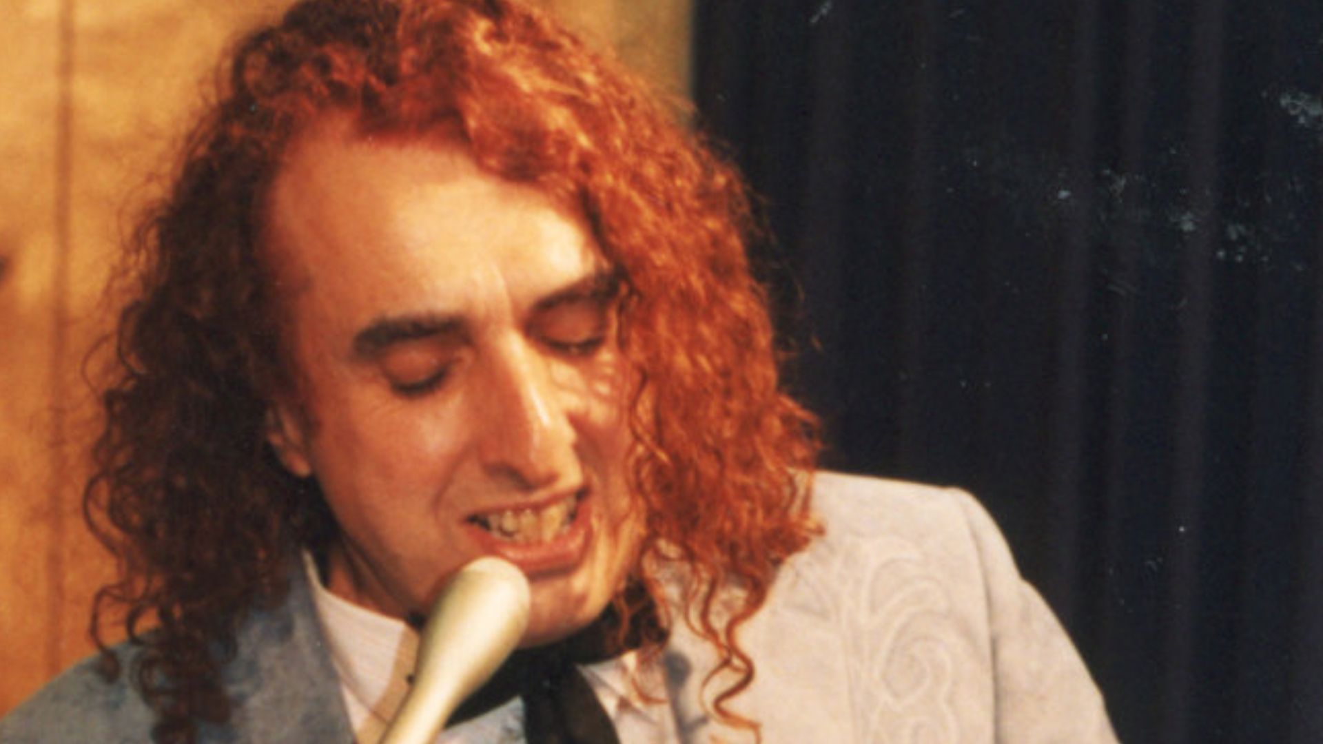 Tiny Tim performing for media interviews during Country Music Fan Fair at the Tennessee State Fair Grounds in Nashville in 1988 or 1989. Photo was taken by myself, Christina Lynn Johnson (MagnetLoft), while working for various Canadian radio stations duri