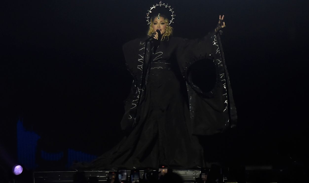 RIO DE JANEIRO, BRAZIL - MAY 04: American singer Madonna performs on stage during a massive free show to close "The Celebration Tour" at Copacabana Beach on May 04, 2024 in Rio de Janeiro, Brazil. 