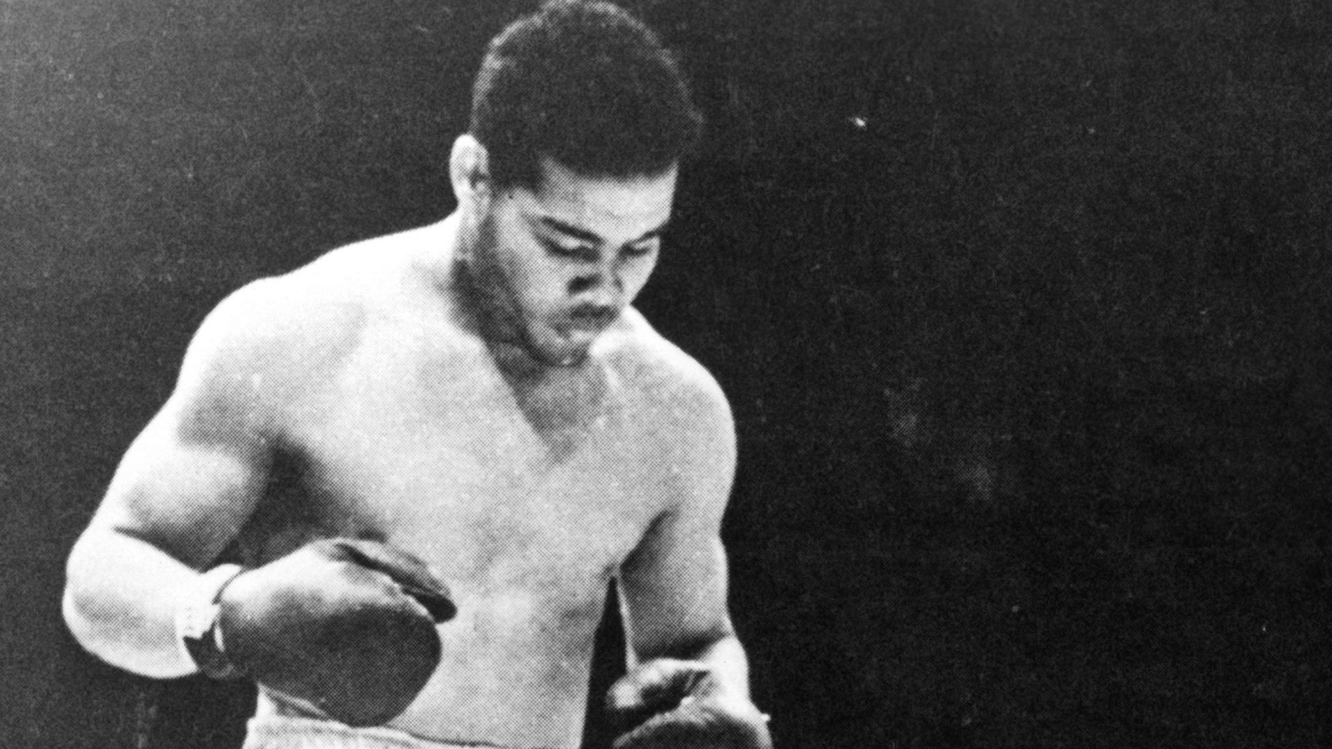 Joe Louis standing over Max Schmeling 1938
