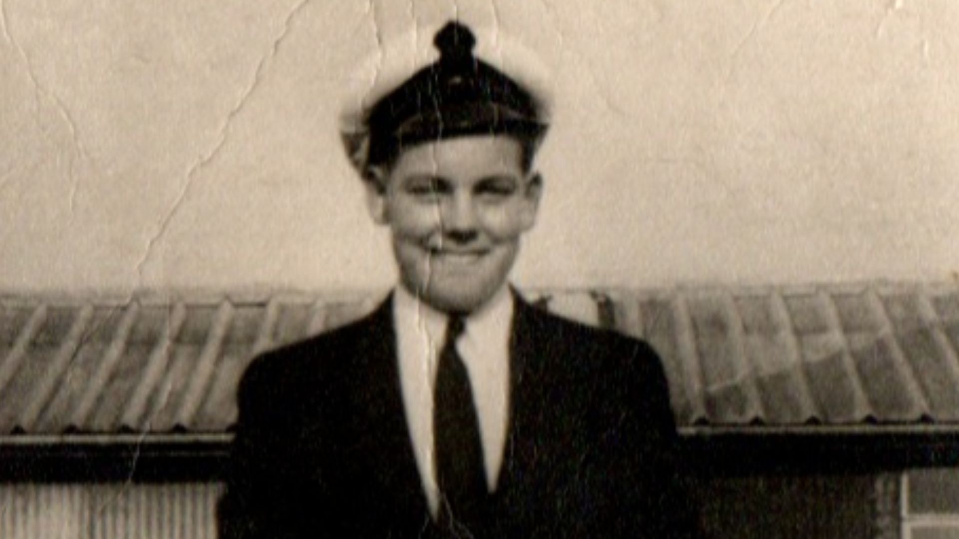 Hugh Thompson as a young artificer at HMS Caledonia 1947
