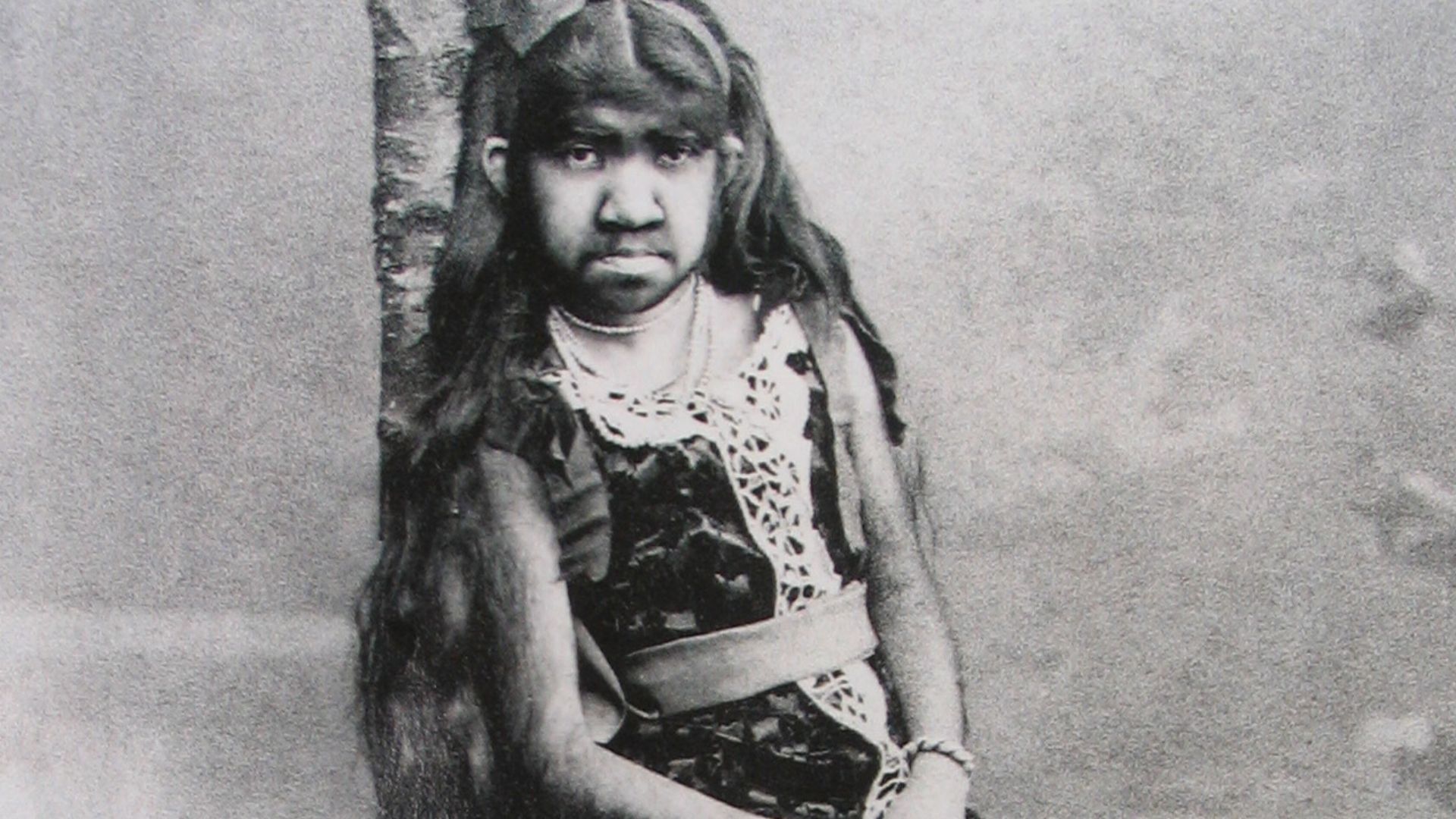 A bearded lady from P.T. Barnum's circus. This is from an article about Barnum in a Russian magazine.