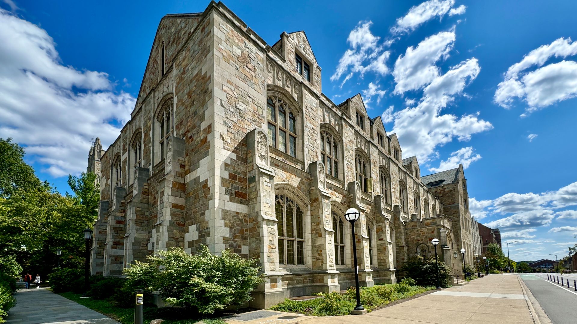 Built in 1931, this Collegiate Gothic Revival-style building was designed by York and Sawyer and gifted by University of Michigan alumnus William Wilson Cook to house the University of Michigan’s Law School Library. The building is clad in rough-hewn sto