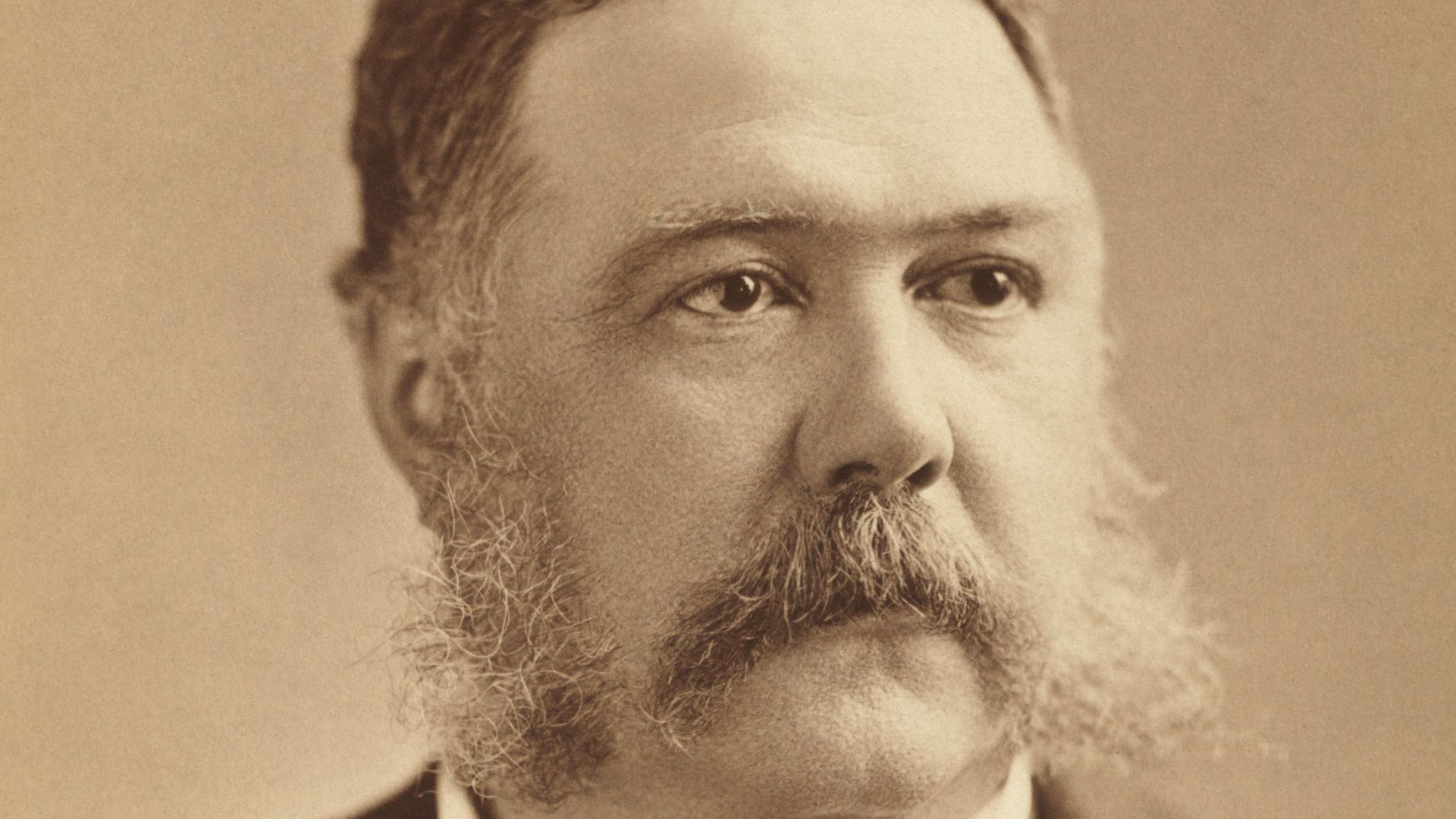 Chester A. Arthur in an albumen silver print of a photograph by Abraham Bogardus. 

Dimensions
Image/Sheet
15.1 × 10.3 cm (5 15/16 × 4 1/16