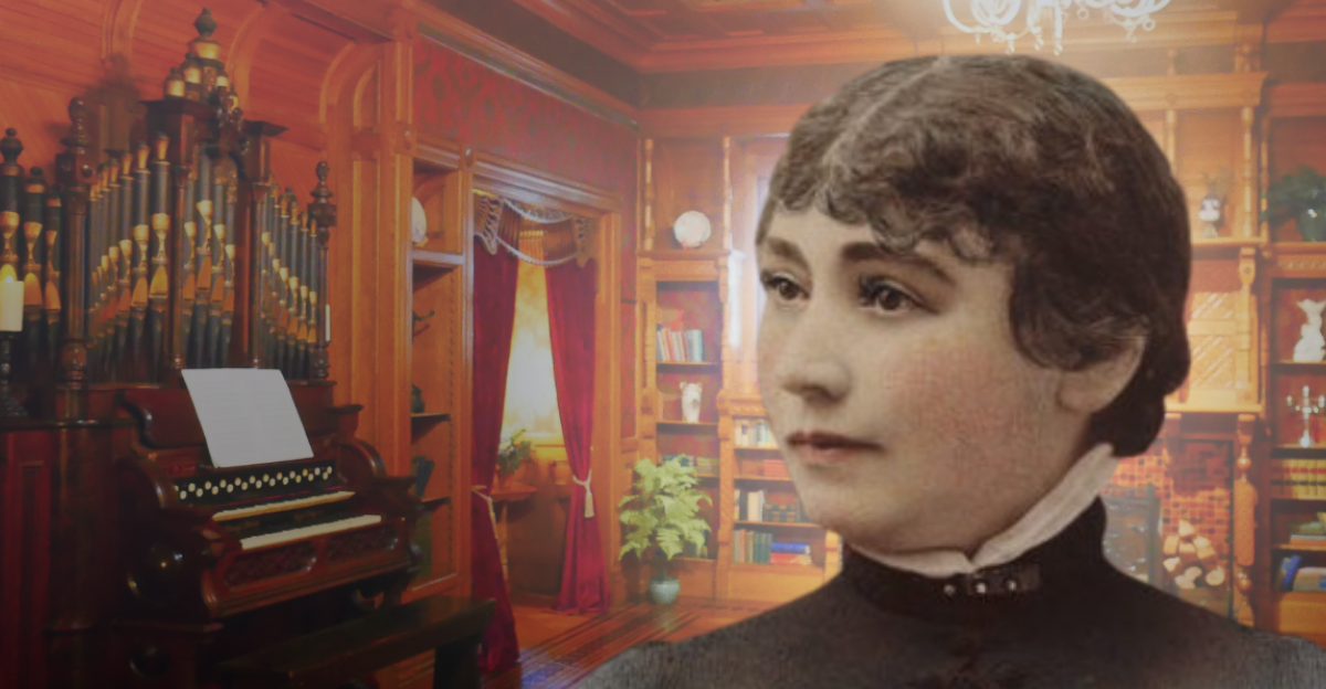 Hand-tinted ambrotype of Sarah Winchester taken in 1865 