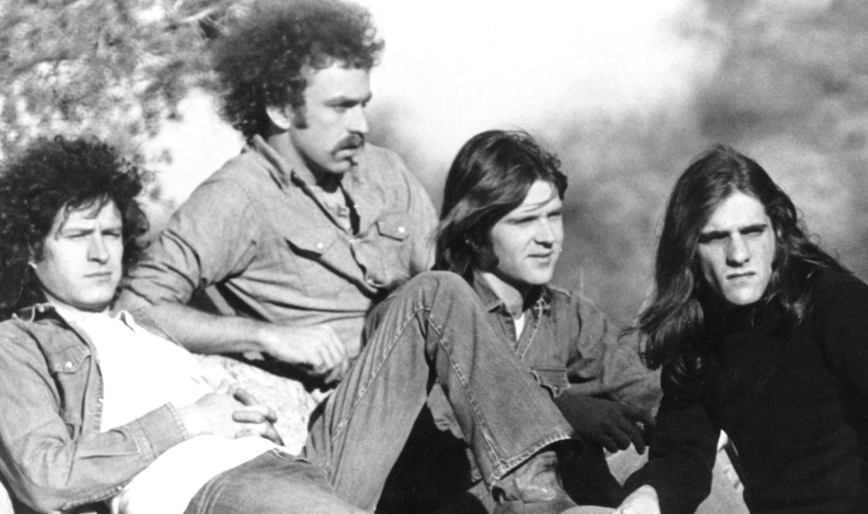 CIRCA 1977: (L-R) Don Henley, Bernie Leadon, Randy Meisner, Glenn Frey of the rock and roll band "Eagles" pose for a portrait in circa 1977. 
