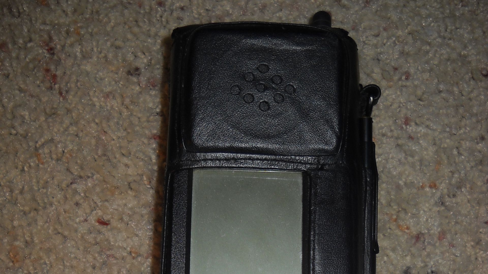 IBM/BellSouth Simon smartphone in leather case.